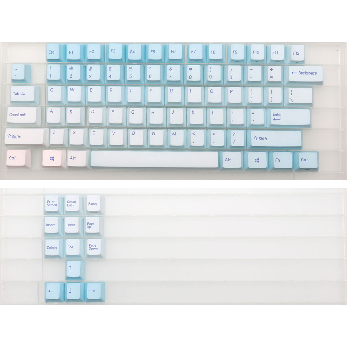 Keyboard Gaming Blue Switch - Teclas azul escarcha de 87 teclas,