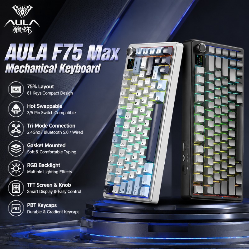 Gaming Keyboard Ergo - Teclado Mecánico AULA F75 Max, Diseño
