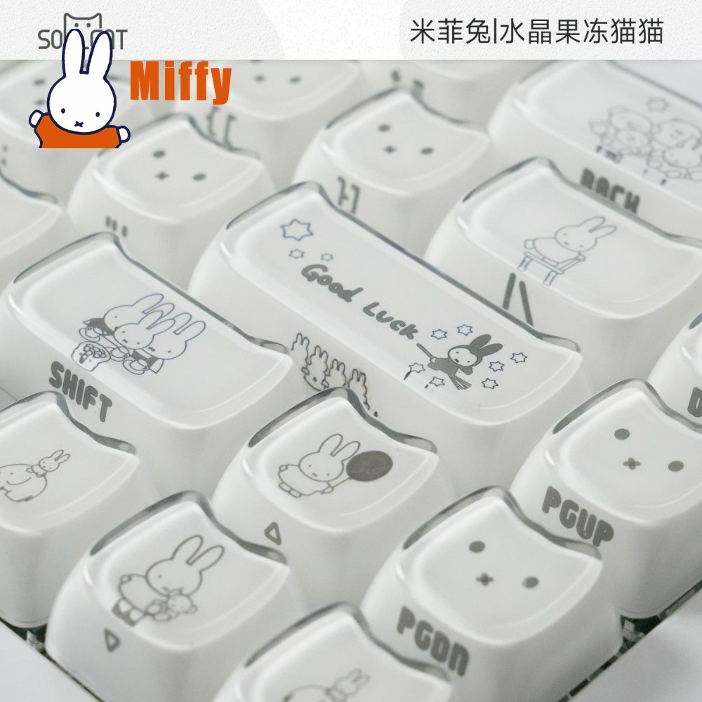 Gaming Keyboard Ergo - Teclas Kawaii Miffy, Lindas Teclas de