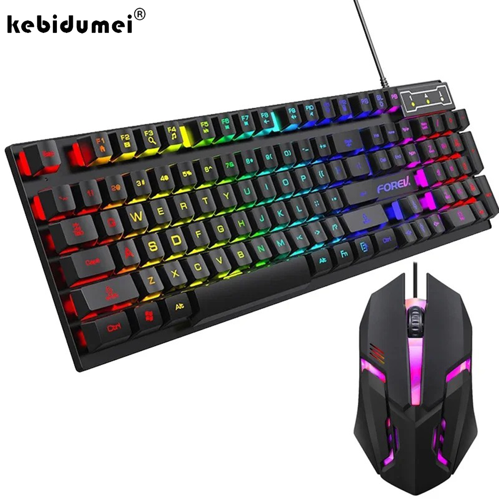 Gaming Keyboard Half - Kebidumei-Teclado mecánico retroiluminado de 104 teclas,