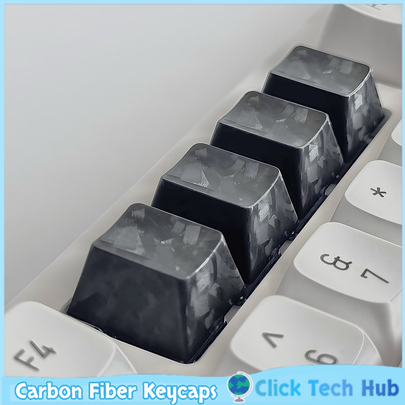 Keyboard Gaming Black - Teclas de fibra de carbono negras,