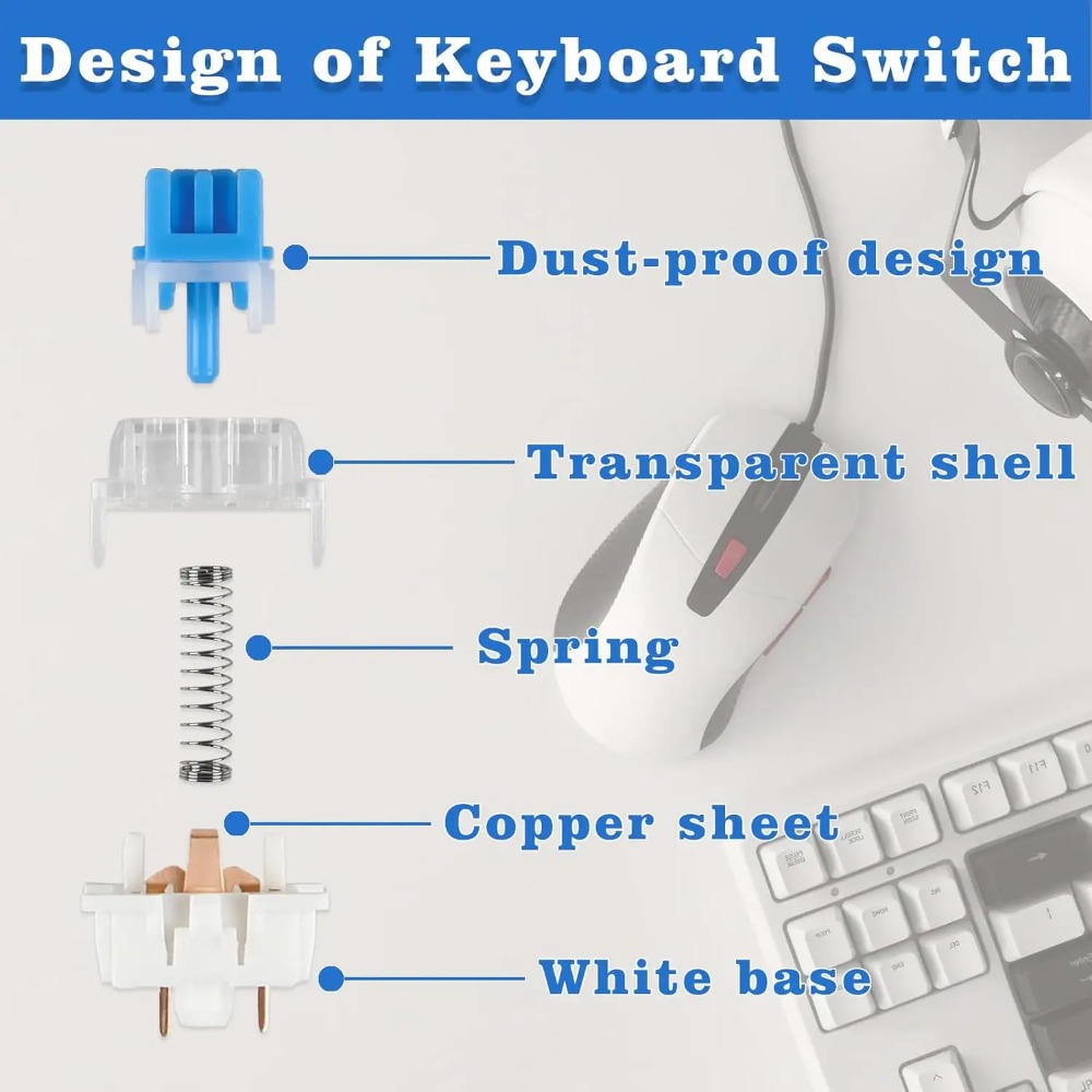 1-150 interruptores mecánicos  - Keyboard Gaming Blue Switch reseña y precio