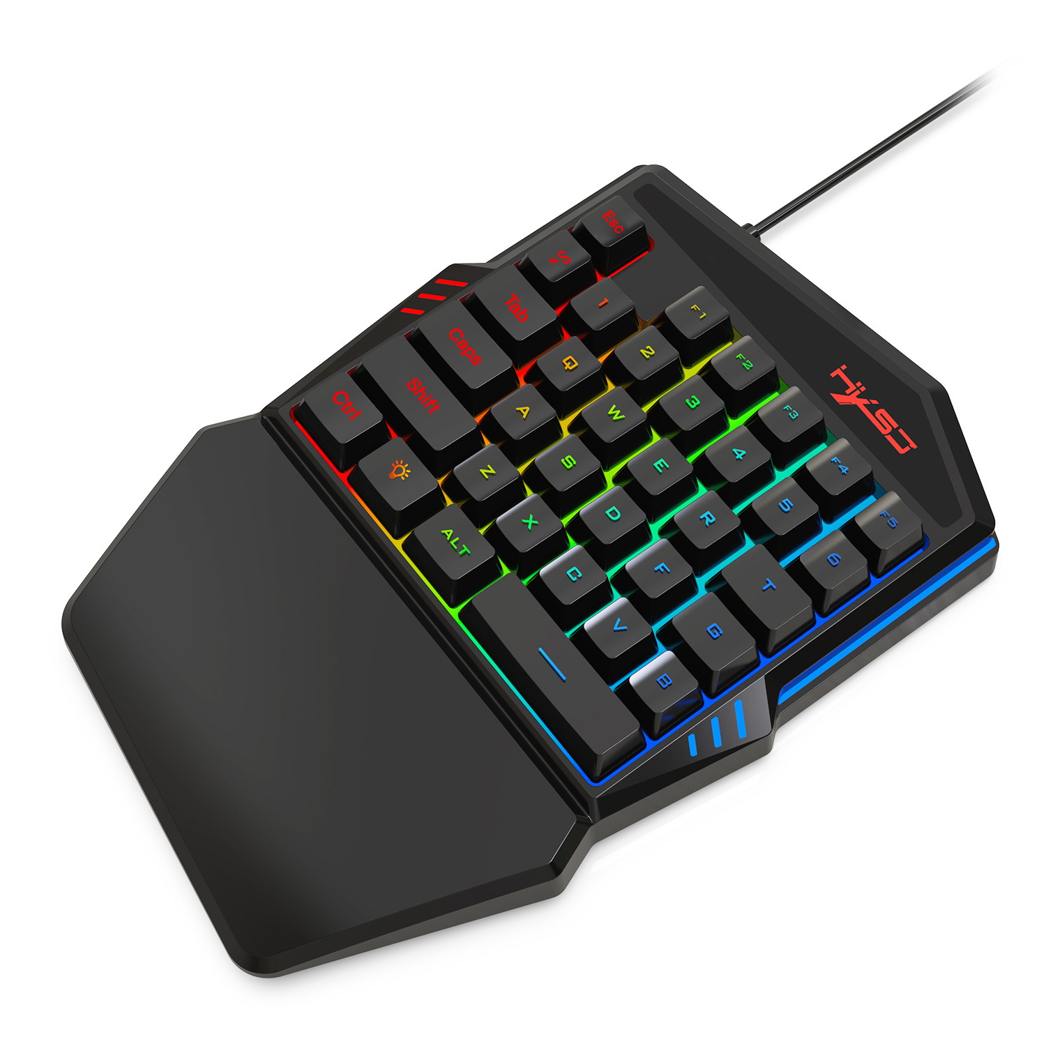 HXSJ-teclado con retroiluminac - Gaming Keyboard Half reseña y precio