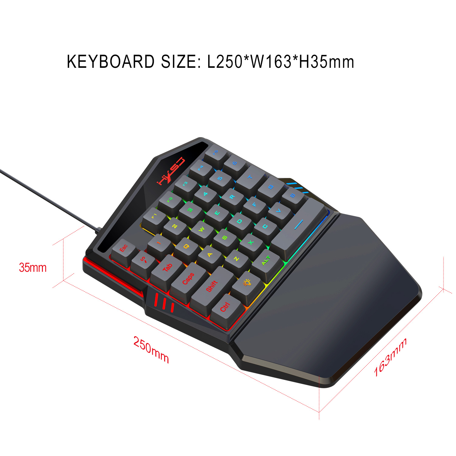 HXSJ-teclado con retroiluminac - Gaming Keyboard Half reseña y precio