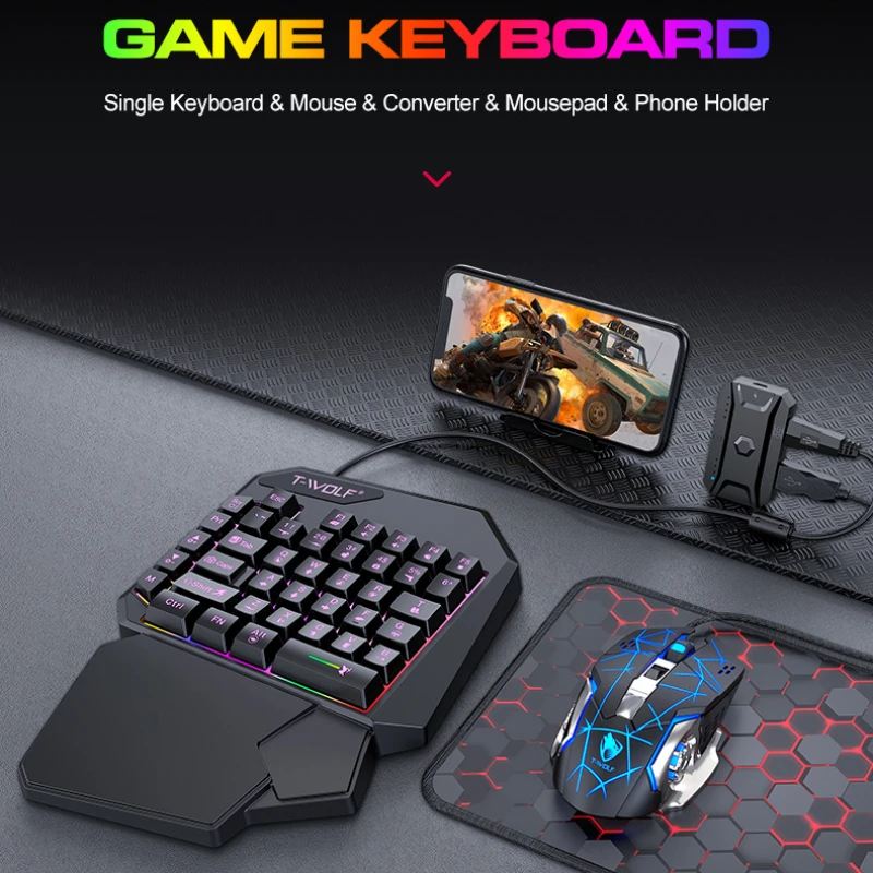 T-WOLF TF900 Juego de trono de - Gaming Keyboard Half reseña y precio