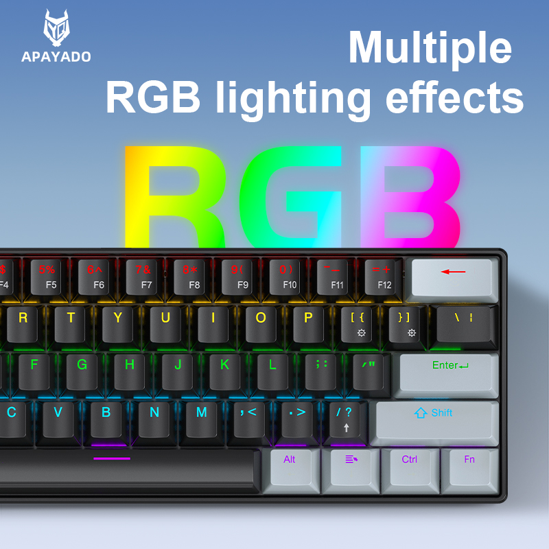 APAYADO K61 Mini teclado mecán - Gaming Keyboard Half reseña y precio