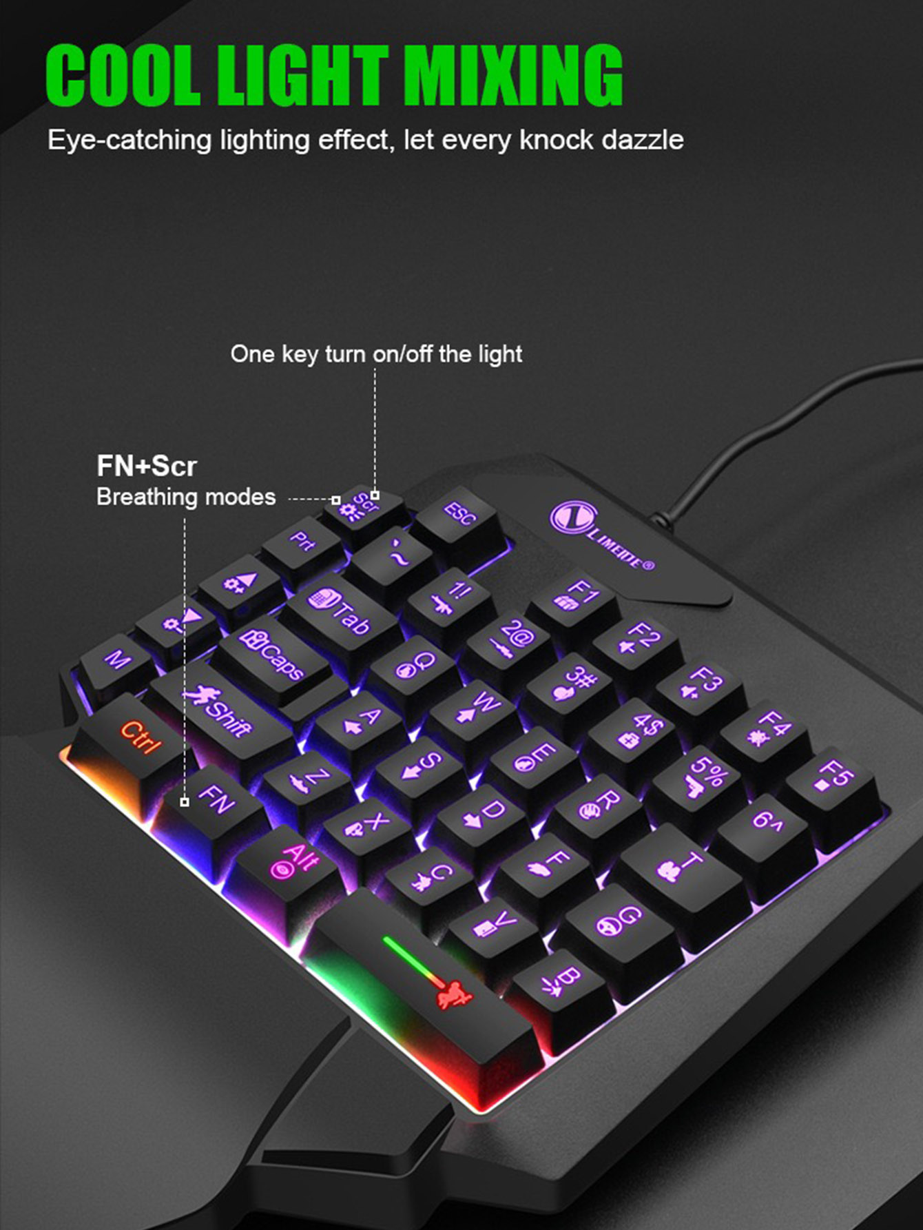 Teclado Mecánico de Una Mano p - Gaming Keyboard Half reseña y precio