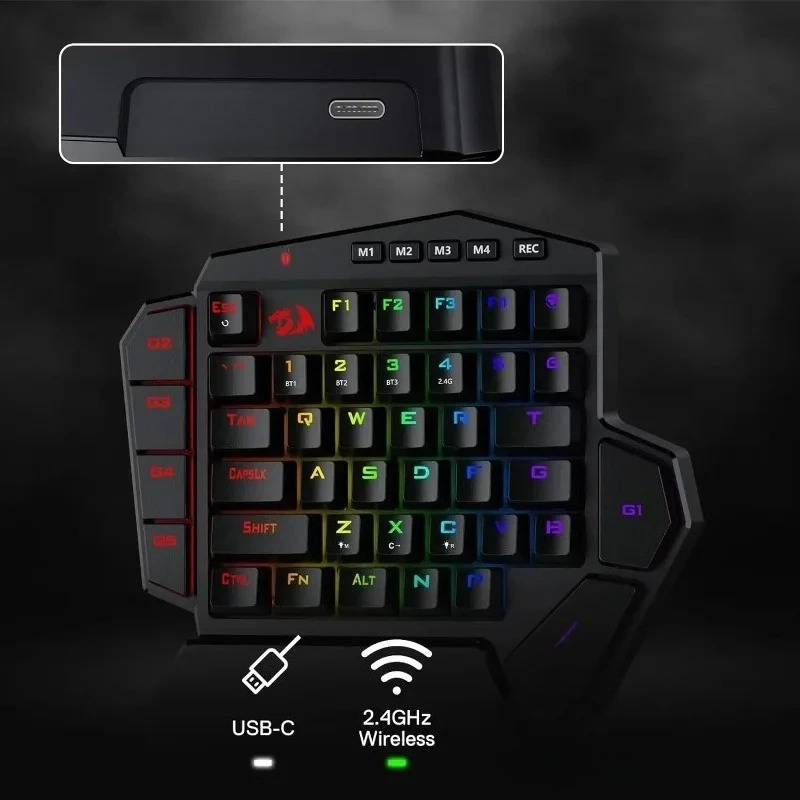 Nuevo Teclado Mecánico Inalámb - Gaming Keyboard 1 Hand reseña y precio