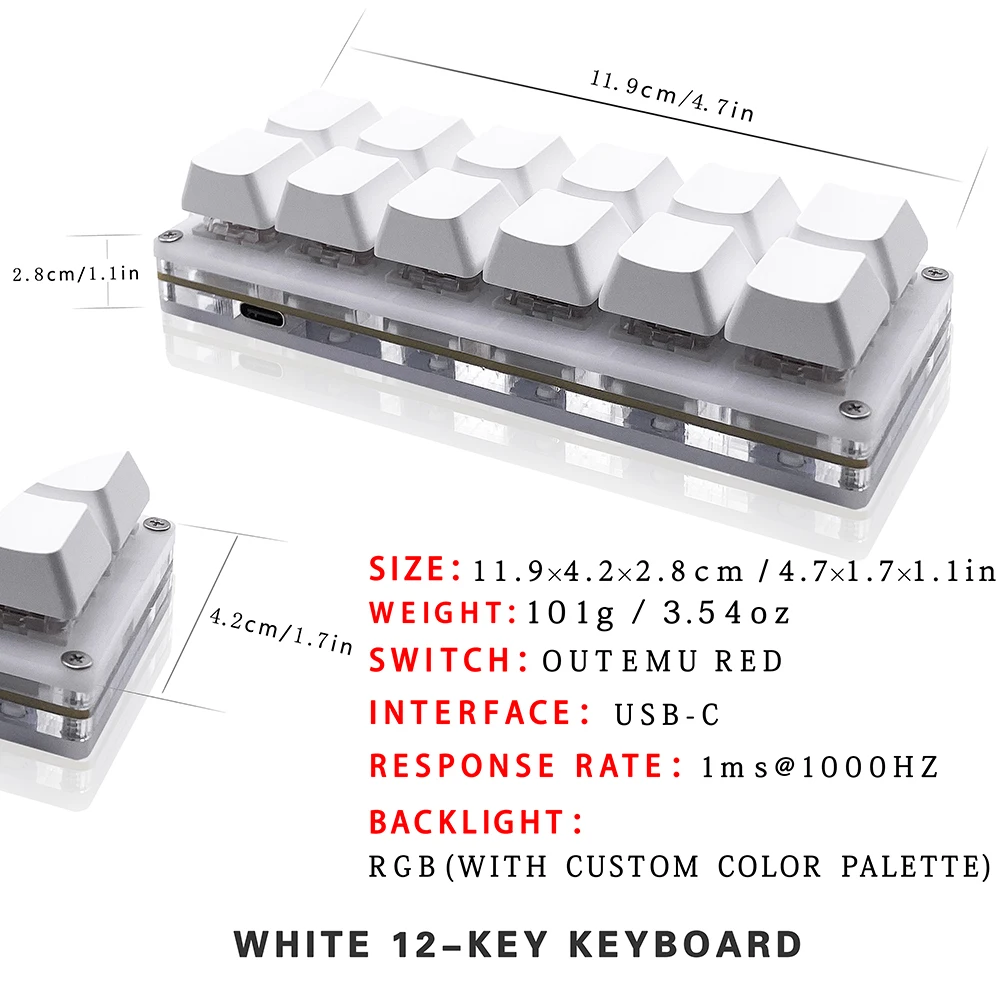 Mini juego de 12 teclas, tecla - Gaming Keyboard 1 Hand reseña y precio