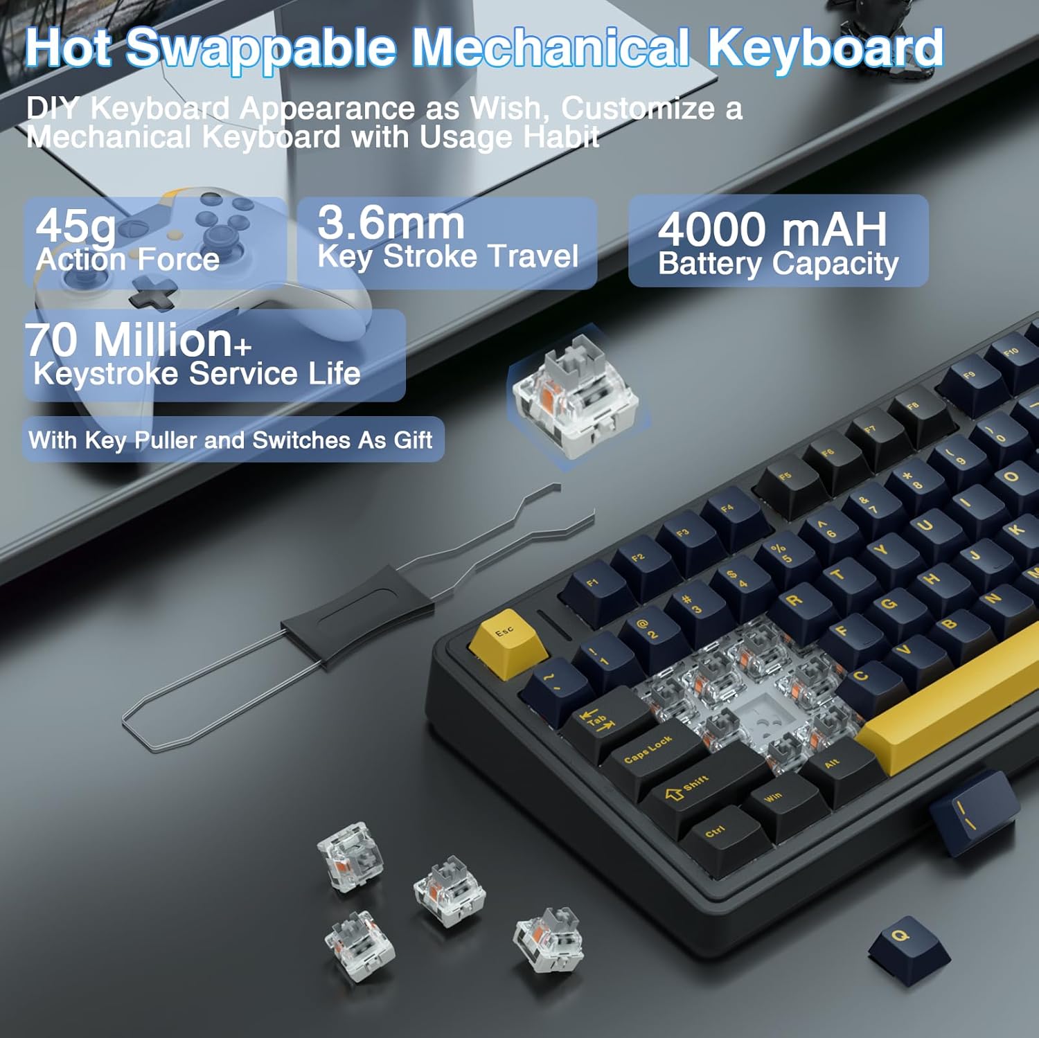 Teclado Mecánico Aula F75, Tec - Gaming Keyboard Number Pad reseña y precio